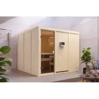 Karibu Sauna Innensauna Arvika Fronteinstieg ohne Zubehör 231x231x198 cm ohne Dachkranz