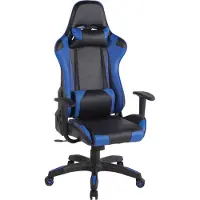 TPFLiving Bürostuhl Mirage Kunstleder schwarz/blau