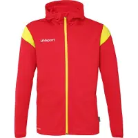 Uhlsport Kapuzenjacke Squad 27 Track Hood Unisex 1002257_01 rot/limonengelb L