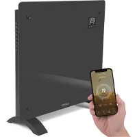 Vonroc Luxury electric heater - Konvektorheizung mit Glasscheibe - 500W/1000W - Beheizt Räume bis zu 12m2 - Gesteuert sowohl mit App (über Wifi) als auch manuell - Einstellbarer Thermostat und Timer -