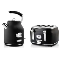 WESTINGHOUSE Retro Wasserkocher + Toaster 4 Schlitze - Schwarz
