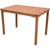 DELUKE Gartentisch RENO - Eukalyptus, Natur, 110x70x75cm | Terrassentisch Wetterfest Outdoor Tisch