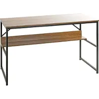 Haku Schreibtisch eiche, schwarz - Metall, Spanplatte, B/H/T: 120x74x60 cm
