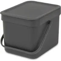 Brabantia - Abfallbehälter 'Sort & Go', 6 L,Farbe:grau, 109720