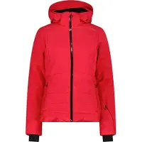 CMP Damen Skijacke aus 4-Way-Stretch-Twill mit abnehmbarer Kapuze aus Kunstfell rot 40