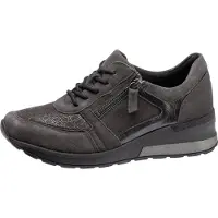 Waldlaufer H Damenschuhe - bequeme Schnür- Halbschuhe grau Freizeit