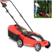 HECHT Rasenmäher Elektro 1434 | 34 cm Schnittbreite | 1400 W | 35 L Fangkorb | Zentrale 5-fach Schnitthöhenverstellung