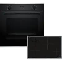 Bosch HBD434FH83 (HBA234BB3+PIE84KBB5E), Zonen-Induktionskochfeld, 4 Zone(n), Glaskeramik, Schwarz, Berührung, 80,2 cm