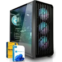 SYSTEMTREFF Gaming PC - Ryzen 5 5600X - AMD Radeon RX 9060 XT 16GB - 32GB DDR4 - 1TB NVMe - Windows 11 Pro - Desktop