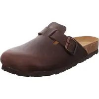 Rohde Herren Clog Pantolette Leder Schnalle bequem Grado 6698, Größe:43 EU, Farbe:Braun