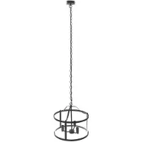 LUCANDE Hängeleuchte Eryk, Ø 40 cm, schwarz, Glas, 3-flammig