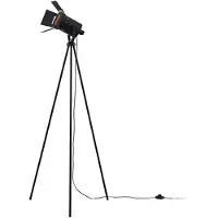 LINDBY Devon Stehleuchte Black - , Devon, Schwarz, für Wohnzimmer, Metall, Modern