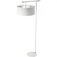 Elstead Lighting Zeitgenössische Stehleuchte Balance Stahl Weiß Poliertes Nickel 1 Licht E27