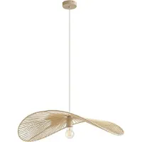 LINDBY Hängelampe Valdorin , dimmbar, creme / amber, für Wohn- / Esszimmer, Papier / Lunolit / Lunopal, Modern, Pendelleuchte