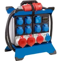 As Schwabe as-Schwabe Tragbarer Stromverteiler CEE 400V 32A auf 6x Schuko & 4x CEE IP44