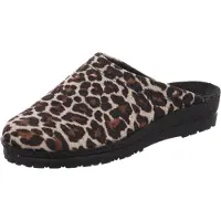 Rohde Damen Pantoffel Hausschuh mit Leopardenmuster Neustadt-D 2296, Größe:42 EU, Farbe:Beige