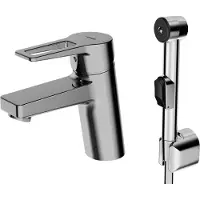 Hansa HANSATWIST Waschtischarmatur, mit Funktionshandbrause, ohne Ablaufgarnitur, Ausladung: 121 mm, 09302203