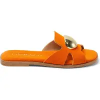 Lazamani Zola Damen Wildleder-Pantoletten Orange Größe 39