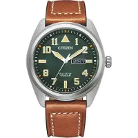 Citizen BM8560-11XE Eco-Drive Herren Armbanduhr Titan Braun Grün 42 mm
