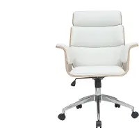 Miliboo - Design-Bürosessel weiß und helles Holz ELON