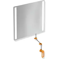 Hewi LED-Kippspiegel basic der Serie 801, mit integrierter LED-Beleuchtung, in Farbe 24 (Orange)