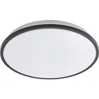 LINDBY LED-Deckenleuchte Glane, Ø 38 cm, schwarz/weiß, IP44