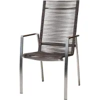 Diamond Garden 2er Set Atlanta Stapelstuhl Edelstahl/Rope Mocca