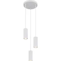 Globo Lighting Hängeleuchte Metall weiß matt, Aluminium weiß matt, Kabel PVC weiß, Höhe kürzbar, ø: 210mm, H: 1200mm, exkl. 3x GU10 25W 230V