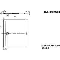 Kaldewei 354047980030 DW SUPERPLAN ZERO Mod.1540-5, 800 x