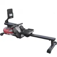 Gorilla Sports Wasserrudergerät - Klappbar, mit Wasserwiderstand, LCD-Display, Ergonomischer Sitz, Wassertank, Platzsparend, Aufstellbar, aus Stahl - Rudermaschine, Wasser Rudergerät, für Zuhause