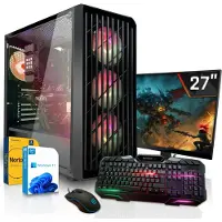 SYSTEMTREFF Gamer Komplett-System - Ryzen 5 7600X - Nvidia GeForce RTX 5060 Ti 8GB - 16GB DDR5 - 1TB NVMe - 27 Zoll Monitor - Desktop PC