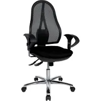 Topstar Bürodrehstuhl Open Point SY Deluxe - schwarz mit Armlehnen Sicherheitsdoppelroll.