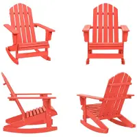 vidaXL Adirondack Schaukelstuhl Massivholz Tanne Rot - Schaukelstuhl - Schaukelstühle - Garten-Schaukelstuhl - Garten-Schaukelstühle
