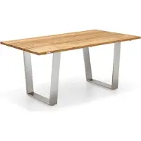 Niehoff - Teak-Gartentisch Noah - Edelstahl 220 x 95 cm Teak gebürstet Profilkufe