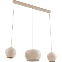 LUCANDE Malisa Pendelleuchte Beige - , Malisa, dimmbar, Beige, für Wohnzimmer, Metall, Skandinavisch