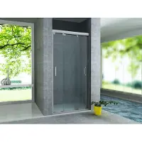 BELVIT Duschabtrennung 3 Schiebetüren 8mm ESG Glas Nano 140x200 cm