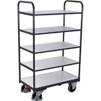 Variofit ESD Etagenwagen, hoch mit 5 Ladeflächen 1000x600mm