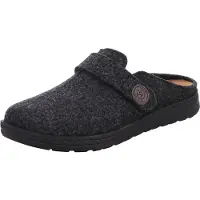 Rohde Herren Pantoffel recycelter Softfilz herausnehmbare Ledersohle Asiago 7148, Größe:45 EU, Farbe:Grau