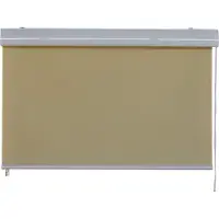 Jet-Line Vertikalmarkise Kassettenrollo Außenrollo 1.2x2.3m beige Garten Terrasse Balkonmarkise Balkon Verdunklung Wärmeschutz Sichtschutz Rollo Jalousie