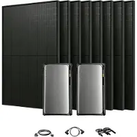 EcoFlow Balkonkraftwerk mit Speicher, 2x Stream Ultra mit 4x 450Wp Full Black Bifazial Solarmodule mit Parallel Kabel (0% MwSt)