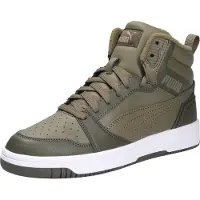 Puma Jungen Sneaker, grün(pumaolivepumawhite (002)), Gr. 31/2