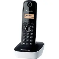 Panasonic KX-TG1611, DECT-Telefon, 50 Eintragungen, Anrufer-Identifikation, Schwarz, Weiß