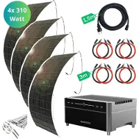 MyVoltaics MyUltraleicht Balkonkraftwerk 1240W mit Speicher Marstek Venus A 2,12 kWh notstromfähig, aufrüstbar, Komplettset 800W, ultraleicht, Balkonsichtschutz