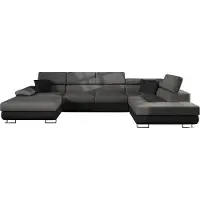 Mirjan 24 Ecksofa Cotere Bis, Eckcouch mit Bettkasten, U-Form Schlafsofa vom Hersteller, Wohnlandschaft (Soft 011 + Lux 06 + Soft 011, Seite: Rechts)