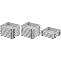 Proregal SparSet 10 x Eurobehälter Mit Geschlossenem Griff HxBxT 7,5 x 30 x 40 cm 9 Liter Grau Eurobox Transportbox Transportbehälter Stapelbehälter