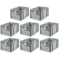 Proregal SuperSparSet 8x Eurobox NextGen Insight Cover HxBxT 22 x 30 x 40 20 Liter Niedrig/Gelb Eurobehälter Transportbox