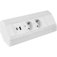 Design Light DesignLight CORNERBOX weiß, 2x SCHUKO Steckdose, 1x USB A, 1x USB C / Ecksteckdose / Mehrfachsteckdose