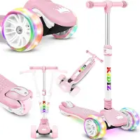 Kidiz Roller Kinder Scooter X-Pro2 Dreiradscooter mit PolyurethanLED Leuchtenden Räder Kinderroller faltbar Tret-Roller höhenverstellbarer Cityroller Kinderscooter für Jungen Mädchen 3-12 Jahre