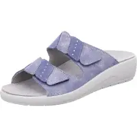 Rohde Damen Pantolette aus Leder mit Strass und losen Einlagen Rivella 5720, Größe:39 EU, Farbe:Blau