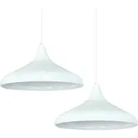 Bamyum Pendelleuchte, Champion, 2x Metall Lampe Ø 35cm Weiß Deckenlampe